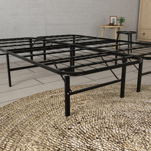 English Elm Omne Steel King Platform Foundation Heavy Duty Welded Frame with Underbed Storage B047P295938