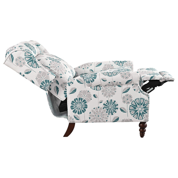 English Elm Christopher Knight Home® - 29.75" Push Back Recliner Chair with Wingback Design, Gourd Wooden Legs, Polyester Upholstery, Cozy Comfort White N763P201072Z