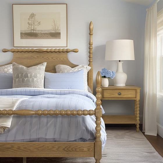 English Elm Nightstand Solid Wood Camel Oak Finish with Drawer & Open Shelf, 24"W x 26"H Stylish Storage B035P262689