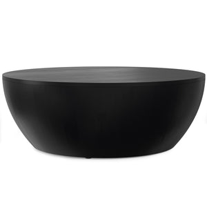 English Elm Elmbrook Round Mango Wood Coffee Table Low Profile Drum Design for Modern Living Rooms Black B136P429086