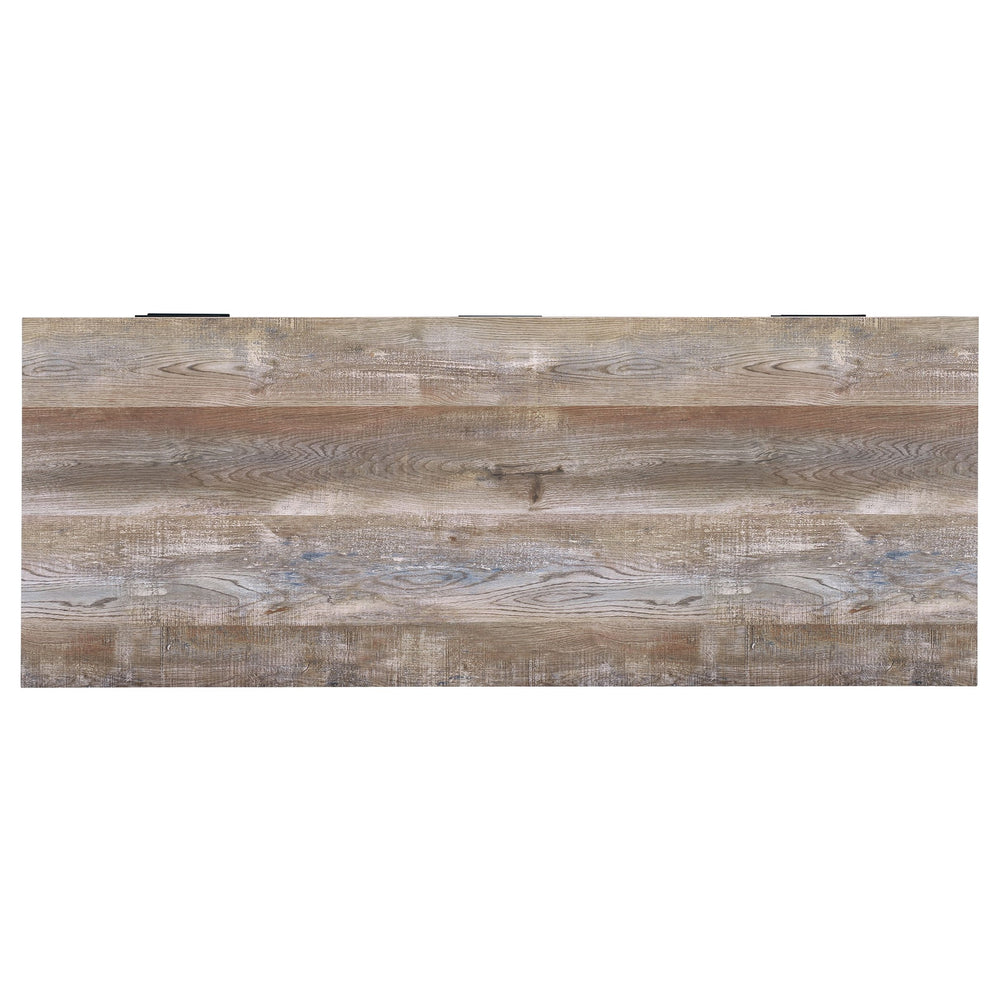 English Elm Azura Weathered Oak 4-drawer Office Desk with Spacious Work Surface, Rustic Engineered Wood, Organized Storage B062P337737