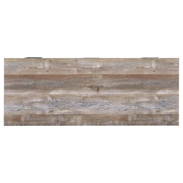 English Elm Azura Weathered Oak 4-drawer Office Desk with Spacious Work Surface, Rustic Engineered Wood, Organized Storage B062P337737