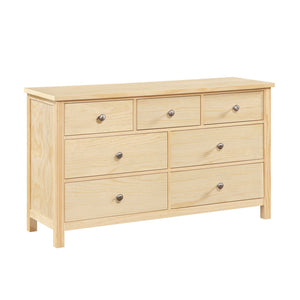 English Elm Transitional 7-drawer Pine Wood Dresser with Chrome Knobs for Master Bedroom B011P473070