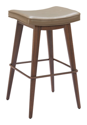 Divat Barstool - Set of 2 Taupe & Walnut 110330 Zuo Modern