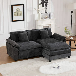 English Elm Wider Ergonomic Loveseat with Breathable Chenille Upholstery, Modular Design, Plush Double-Layer Cushioning W1143S00036 W1143S00036