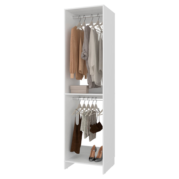 English Elm Dover Freestanding Wardrobe Closet with Dual Rods Melamine Finish Vertical Storage B097P474256