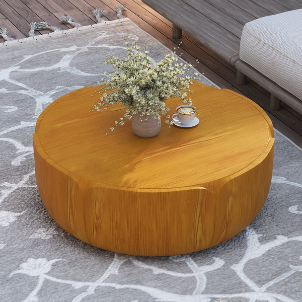 English Elm 35.43" Square Mgo Cement Coffee Table Weatherproof Indoor Outdoor Low Profile Modern Natural W757P387413