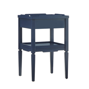 English Elm Foley Midnight Blue 1-Drawer Nightstand with Gold Pull, Tapered Legs, Lower Shelf & Smooth Glides B050P376967
