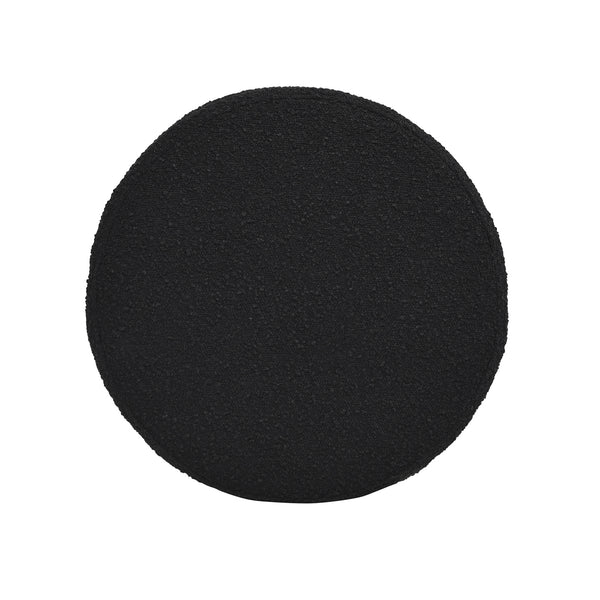 English Elm Jennifer Taylor Home - Fuji Oversized Round Storage Ottoman with Bouclé Upholstery, Kiln-Dried Birch Frame & Hidden Compartment Black B2719P238417