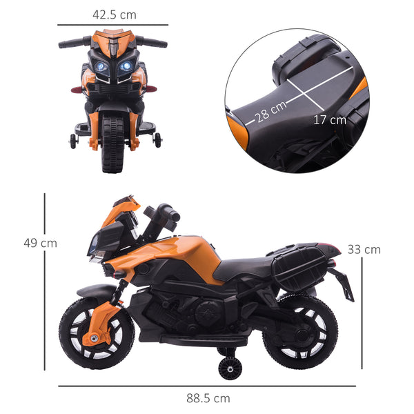 English Elm Aosom 12v Kids Battery Powered Atv Quad with Led Lights Music Usb Treaded Tires W2225P249810