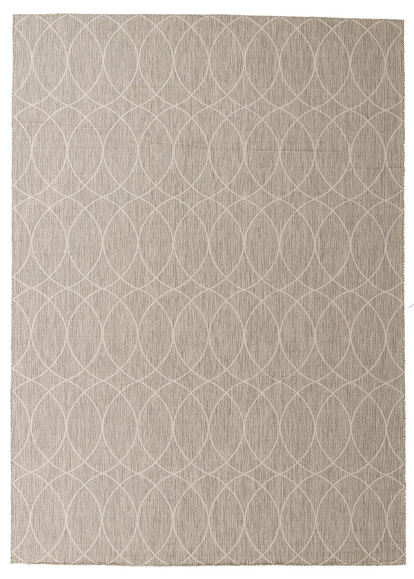 Unique Loom Outdoor Trellis Gitter Machine Made Trellis Rug Light Gray, Ivory 10' 0" x 14' 1"