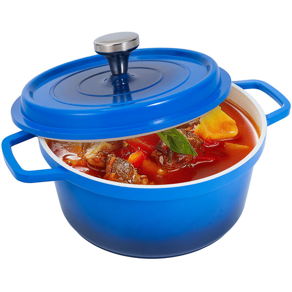 English Elm Lightweight Cast Aluminum 2.5 Qt Pot With Lid - Nonstick Dutch Oven For Versatile Cooking & Baking T3950P399484