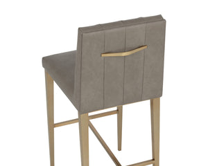 Sunpan WILBUR Barstool - Elegant Ivanhoe Mineral Faux Leather with Stylish Stainless Steel Legs & Comfort 112520