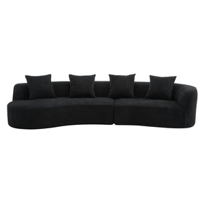 English Elm 126"curved Sectional Sofa Oversized 5 Seat Foam Cushion Living Room Conversation Piece N771P247830H_N771P247831H