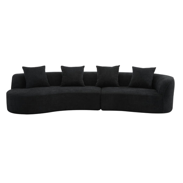 English Elm 126"curved Sectional Sofa Oversized 5 Seat Foam Cushion Living Room Conversation Piece N771P247830H_N771P247831H