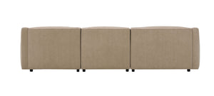 English Elm Veata Light Brown Suede Sectional Sofa with Pocket Coil Seats, Feather-Down Cushions, Chaise Comfort B2726S00537