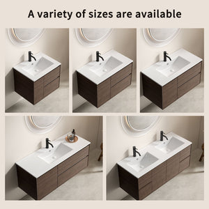 English Elm Ceramic Porcelain Countertop Basin Thin Edge Single Bowl Vanity Sink for Modern Bathrooms W3402P402910