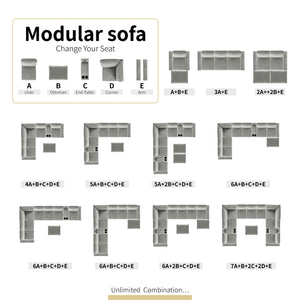 English Elm Convertible Sectional Sofa With Storage Ottoman, Cupholders & Usb Ports - Modern Comfort For Living Spaces W3098S00034