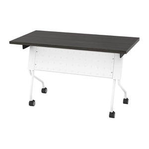 OSP Home Furnishings 4' Flip Top Nesting Training Table with Locking Casters for Office and Classroom White 84224WS