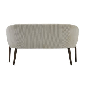 English Elm Christopher Knight Home® - Corduroy Channel-Tufted Recessed Arm Loveseat in Beige with Walnut Legs — Mid-Century Modern Comfort, Durable Pine Frame, Easy Assembly (55.25"L) N771P294708M