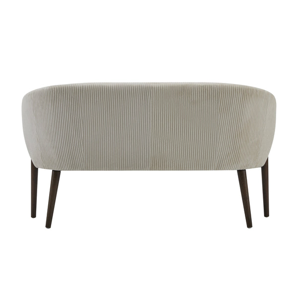 English Elm Christopher Knight Home® - Corduroy Channel-Tufted Recessed Arm Loveseat in Beige with Walnut Legs — Mid-Century Modern Comfort, Durable Pine Frame, Easy Assembly (55.25"L) N771P294708M