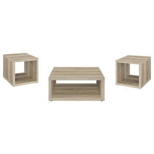 English Elm Hermosa Rustic Open Shelf Coffee and End Table Set for Farmhouse Living Rooms B062S01527