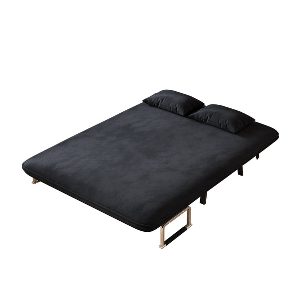 English Elm velvet 55″ Convertible Chair Bed with Adjustable Backrest & Pillow, Tri-Fold Sleeper Sofa, Steel Frame Lounge for Home Office Comfort W1767P192807