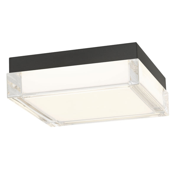 English Elm 8-inch Matte Flush Mount Led Ceiling Light with Frosted Diffuser for Modern Spaces Black B370P398962