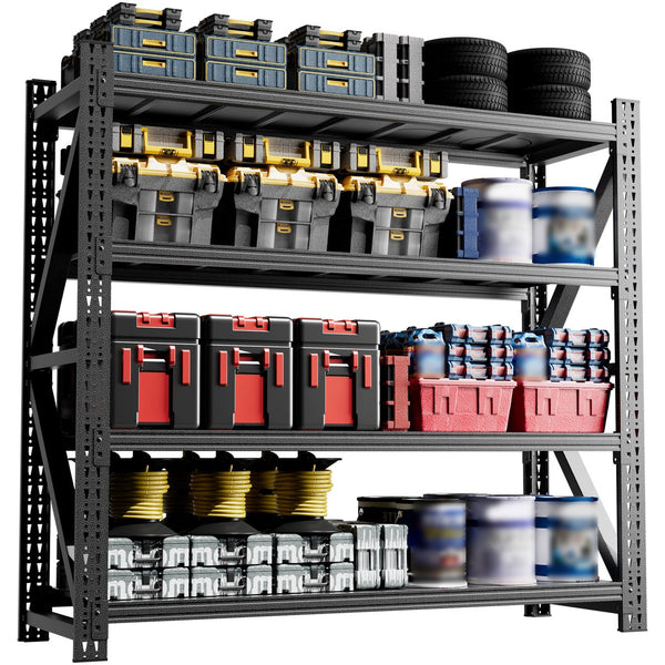 English Elm Heavy Gauge Steel Garage Shelving Unit 6000lb Capacity Adjustable Industrial Storage T2398S00003
