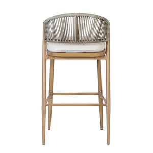 English Elm Christopher Knight Home® - Outdoor Scallop-Back Barstools Set Of 2 - 30.25" Seat Height, Maple Finish, Durable Aluminum Frame N772P245120W