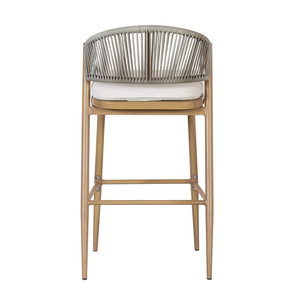 English Elm Christopher Knight Home® - Outdoor Scallop-Back Barstools Set Of 2 - 30.25" Seat Height, Maple Finish, Durable Aluminum Frame N772P245120W