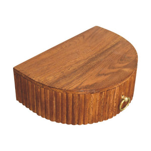 English Elm Artisan Solid Oak Wall Mounted Floating Nightstand with Ring Pull Handcrafted Finish B182P442344