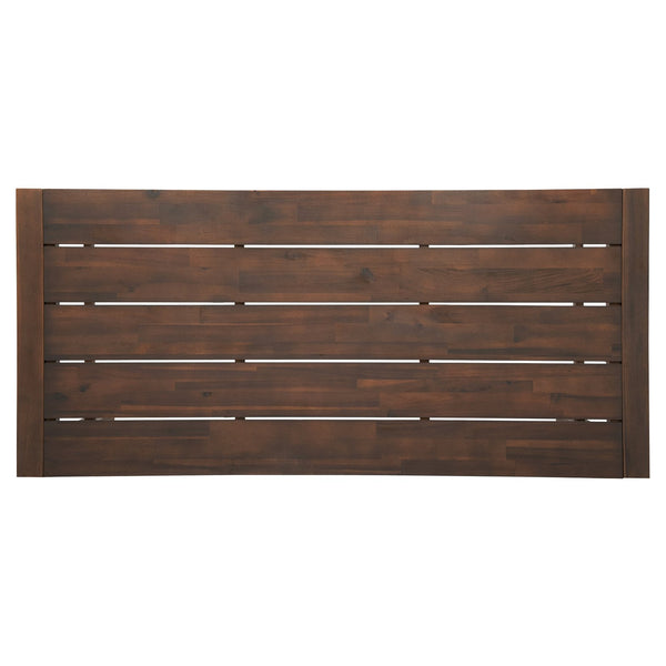 English Elm Trexm Solid Acacia Outdoor Bar Set Five Piece Rustic Slatted Counter Height Patio Mocha TM000029AAP