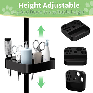 English Elm 47'' Stainless Steel Foldable Pet Grooming Station with Adjustable Arm Noose Mesh Tray Blue W3587P462638