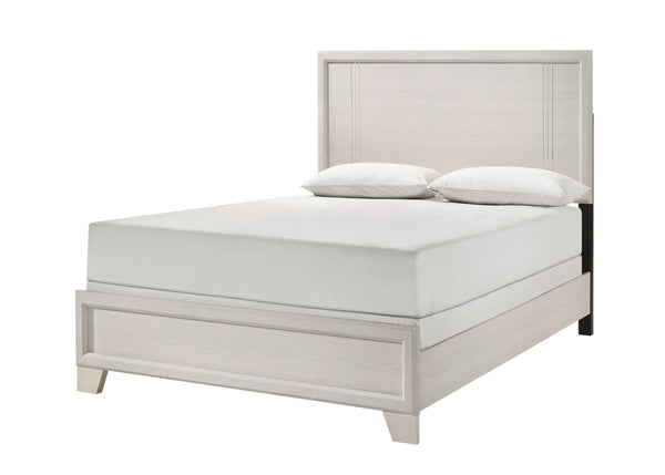 English Elm Contemporary Full Size Panel Bed - Elegant Wooden Design In White/Beige Finish For Any Bedroom B2741S00244