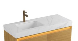 English Elm Nyah Carrara Sintered Stone Vanity Countertop with Undermount Ceramic Basin 48 Inch W2615P346344