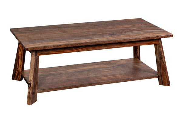 Porter Designs Kalispell Solid Sheesham Wood Coffee Table - Handcrafted Elegance With Metal Accents Brown Wood 05-196-13-2439