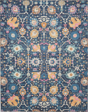 Nourison Passion PSN01 Machine Made Power-loomed Borderless Design Indoor Only Bohemian Transitional Rug Navy, Navy 100% Polypropylene 99446014771