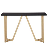 Homelegance By Top-Line DuBose Black and Gold Metal Base Sofa Table Black Metal