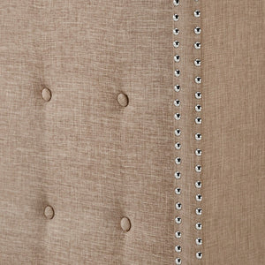 Homelegance By Top-Line Harlyn Tufted Linen Wingback Bed Beige Linen