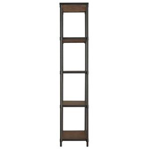 Homelegance By Top-Line Romilda Industrial Rustic Pipe Frame Bookcase Brown PB wood