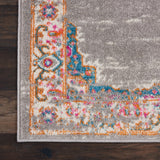 Nourison Passion PSN03 Machine Made Power-loomed Ornamental Border Indoor Only Bohemian Vintage Rug Grey, Grey 100% Polypropylene 99446457585