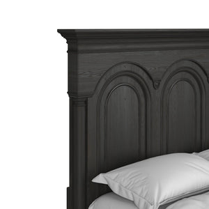 Atrium Elegant Panel Bed with Architectural Arches and Fluted Column Details for Luxurious Sleep
