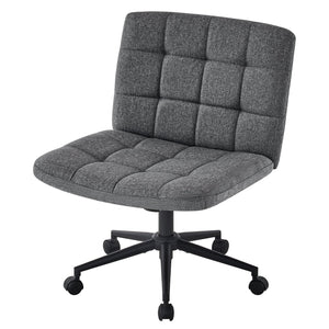 English Elm Homw Office Desk Chair With Wheels, Adjustable Armless Swivel Chair For Comfort & Style In Grey T3593P337967