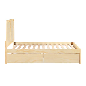 English Elm Contemporary Full Platform Bed Tall Headboard Natural Pine Wood Scandinavian Bedroom Frame B011S02457