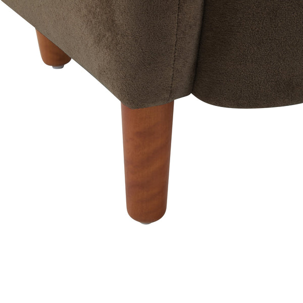 English Elm Christopher Knight Home® - Parmelee Upholstered Wingback Club chair in Velvet with Solid Wood Legs, Mid-Century Comfort Design Almond,Dark Brown,Teak 30.85 L x 30 W x 27 H N776P265764P