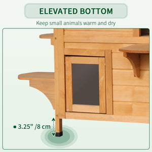 English Elm Pawhut Weatherproof 2-Story Cat House With Jumping Platforms, Escape Door & Openable Roof For Cats W2225P217567-GIGA