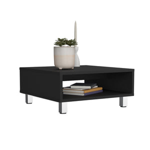 English Elm Coffee Modern engineered wood coffee table with one shelf, sturdy legs, compact storage solution, eco-friendly compliant Black 28.35 L x 25.2 W x 2.76 H B097P250873