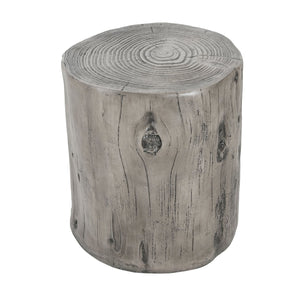 English Elm Mgo Tree Stump Side Table Lightweight Concrete Gray Wood Grain Finish Outdoor Indoor N776P372339G