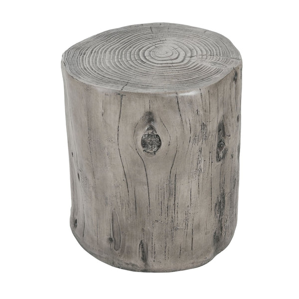 English Elm Mgo Tree Stump Side Table Lightweight Concrete Gray Wood Grain Finish Outdoor Indoor N776P372339G
